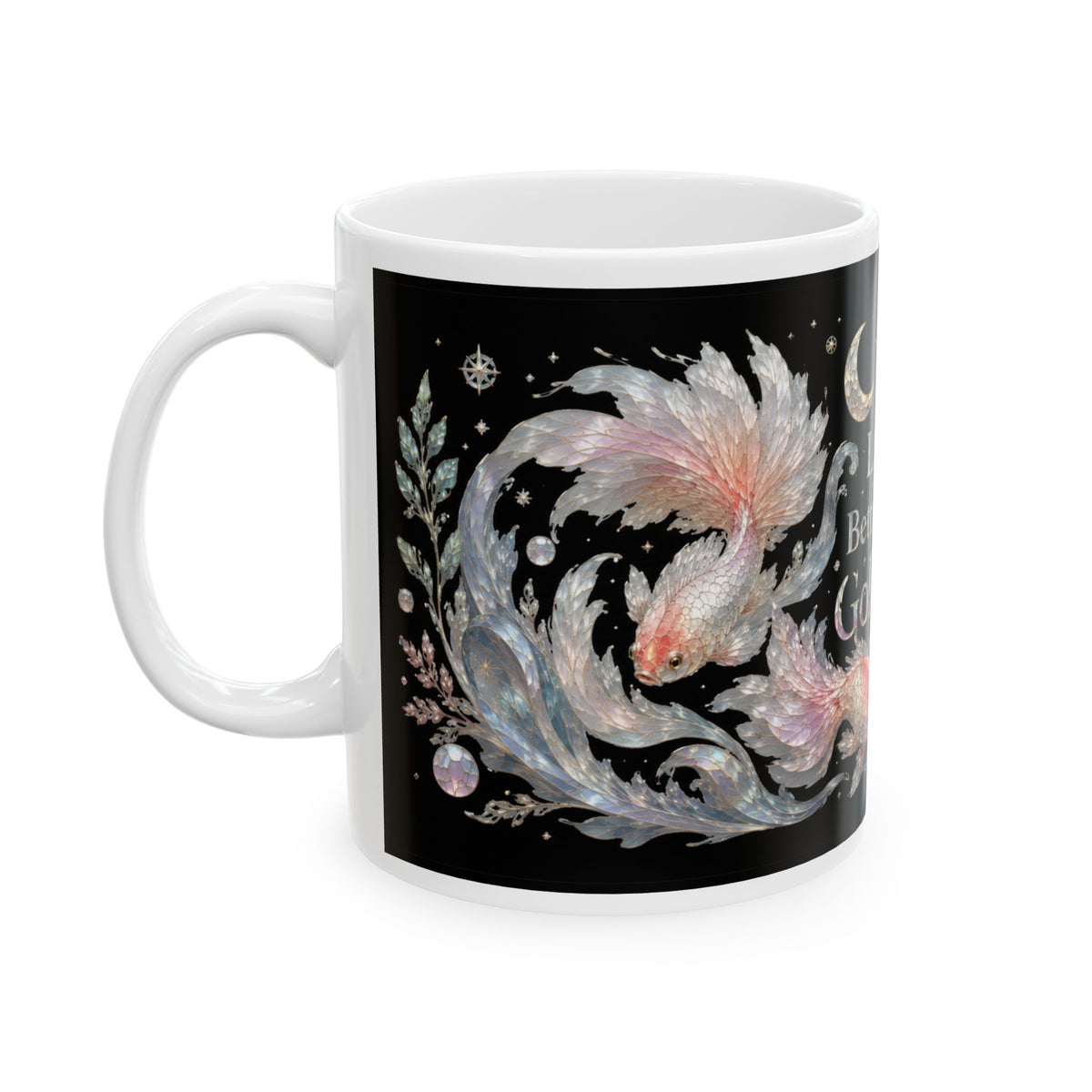 Goldfish Ceramic Mug — "Life Is Better With Goldfish" Illustrated Coffee Cup