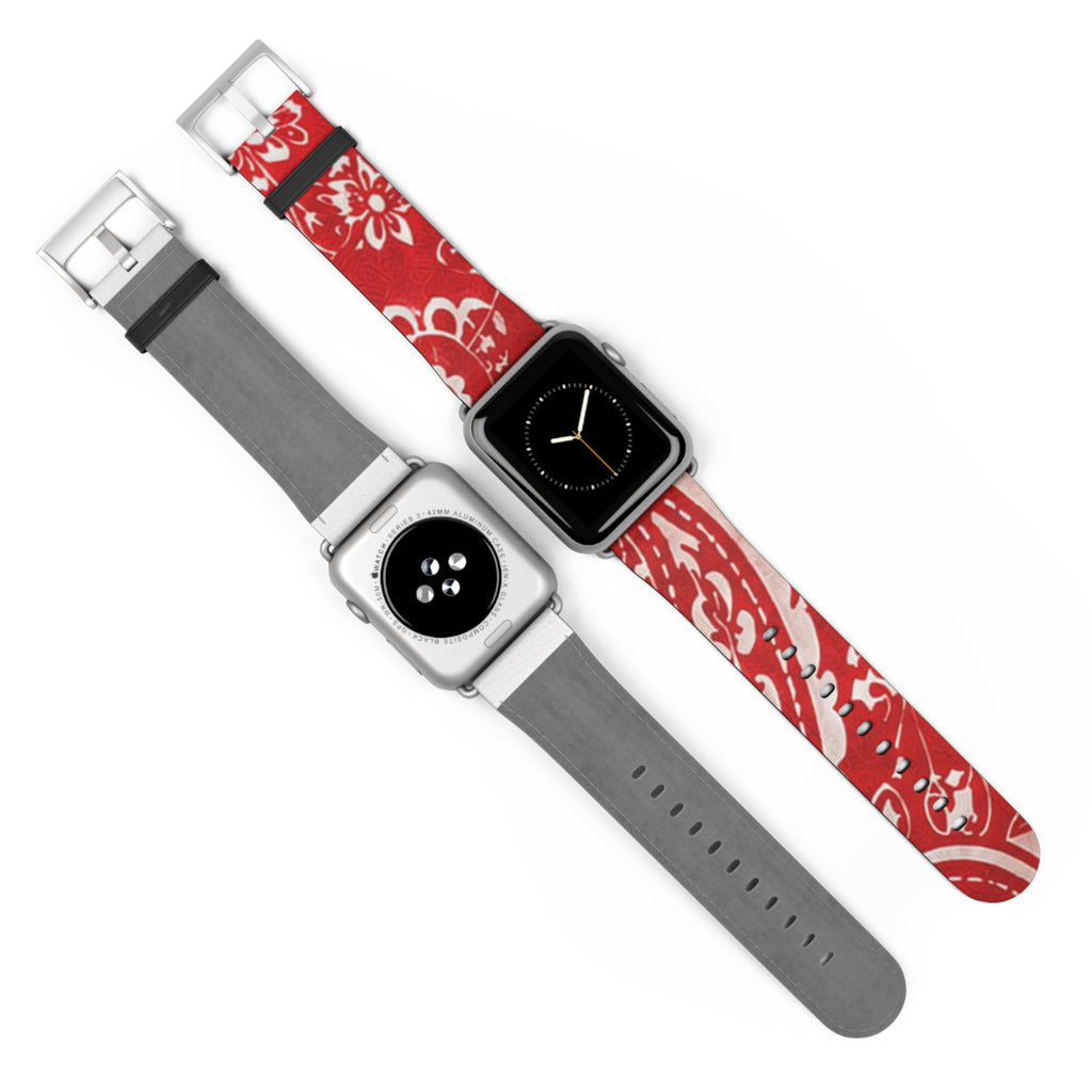 Red Bandana Pattern Watch Band — Hanky Code Style