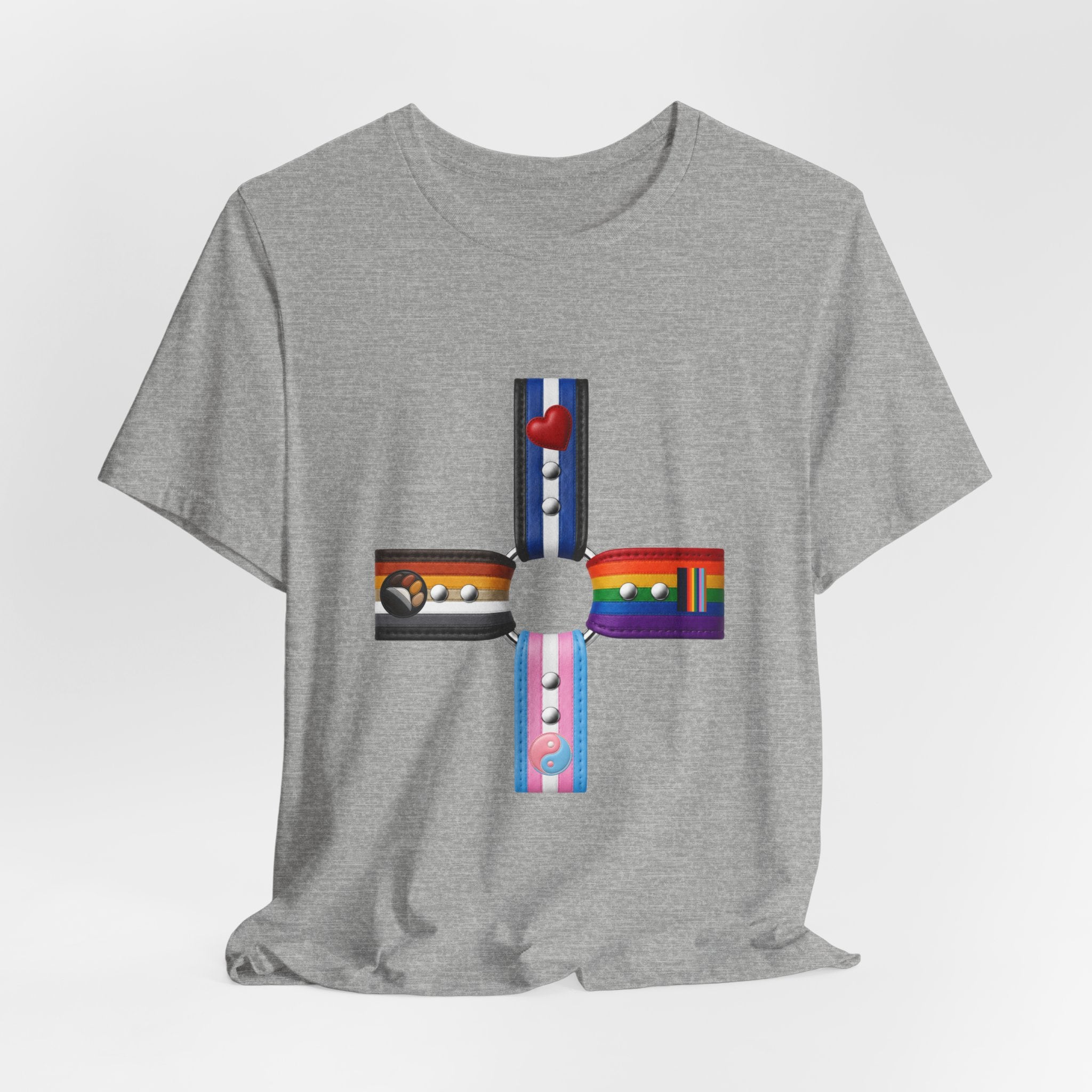 Cross of Pride T‑Shirt — LGBTQ+ Flag Collage Tee
