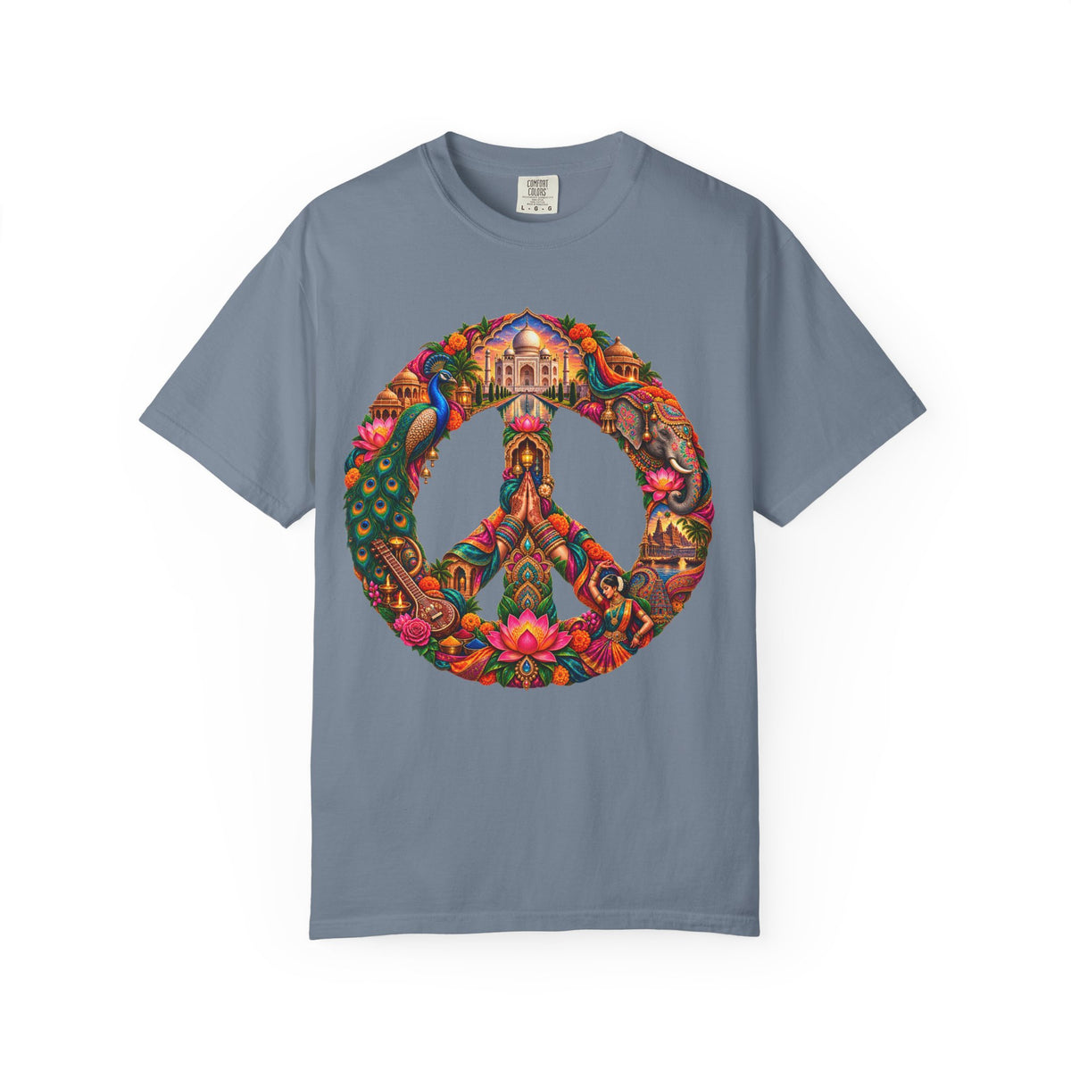 Peace Sign Floral T-Shirt — Colorful Boho Hippie Graphic Tee