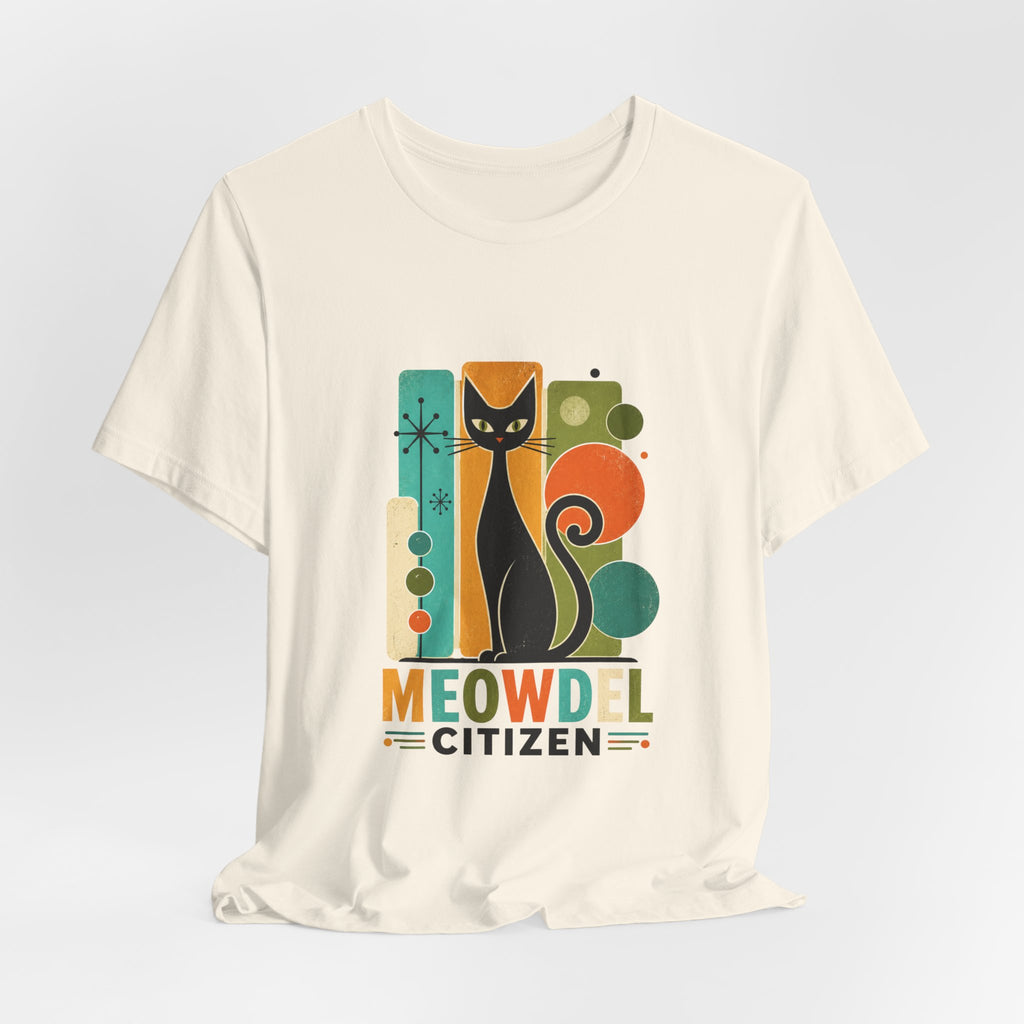 Meowdel Citizen Cat T-Shirt — Retro Mid-Century Cat Graphic Tee