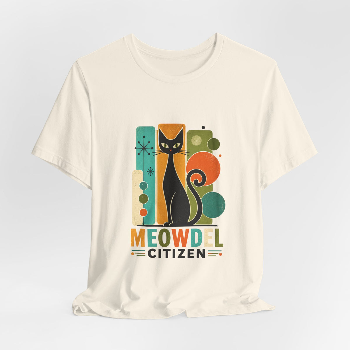 Meowdel Citizen Cat T-Shirt — Retro Mid-Century Cat Graphic Tee