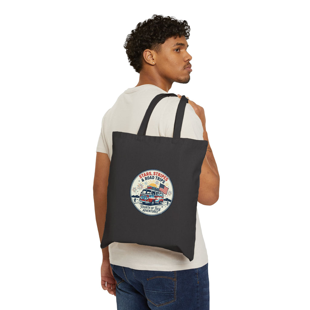 Vintage Americana Road Trip Tote | 4th of July, red white blue