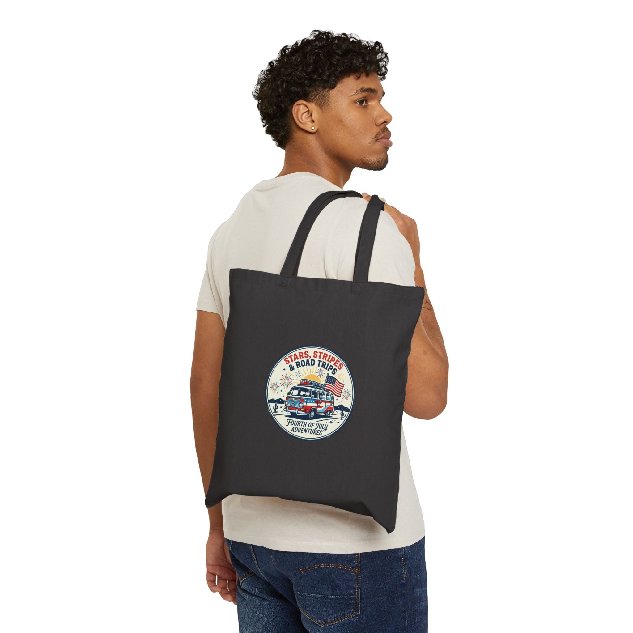Vintage Americana Road Trip Tote | 4th of July, red white blue