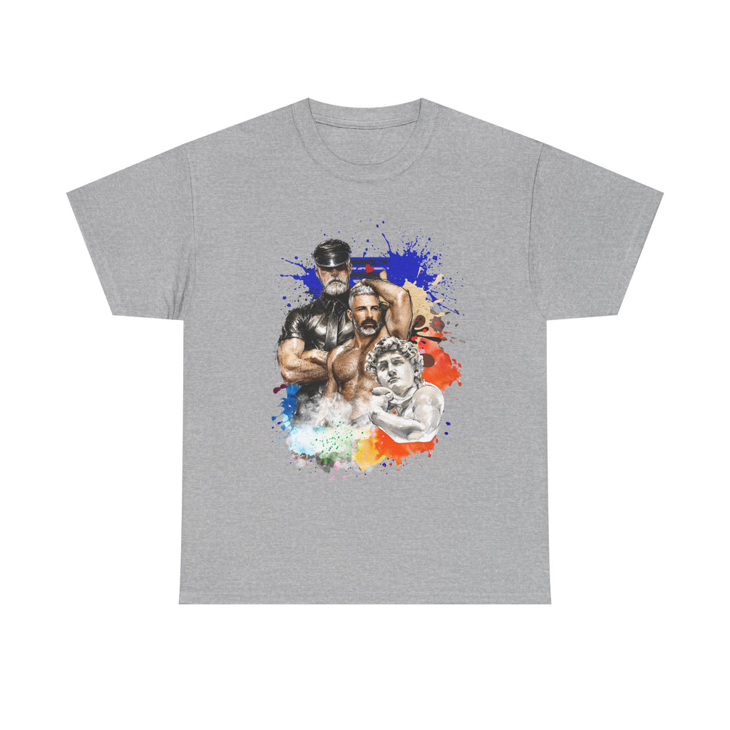 Leather Daddy Pride T-Shirt — Rainbow Gay Brotherhood Illustration Tee