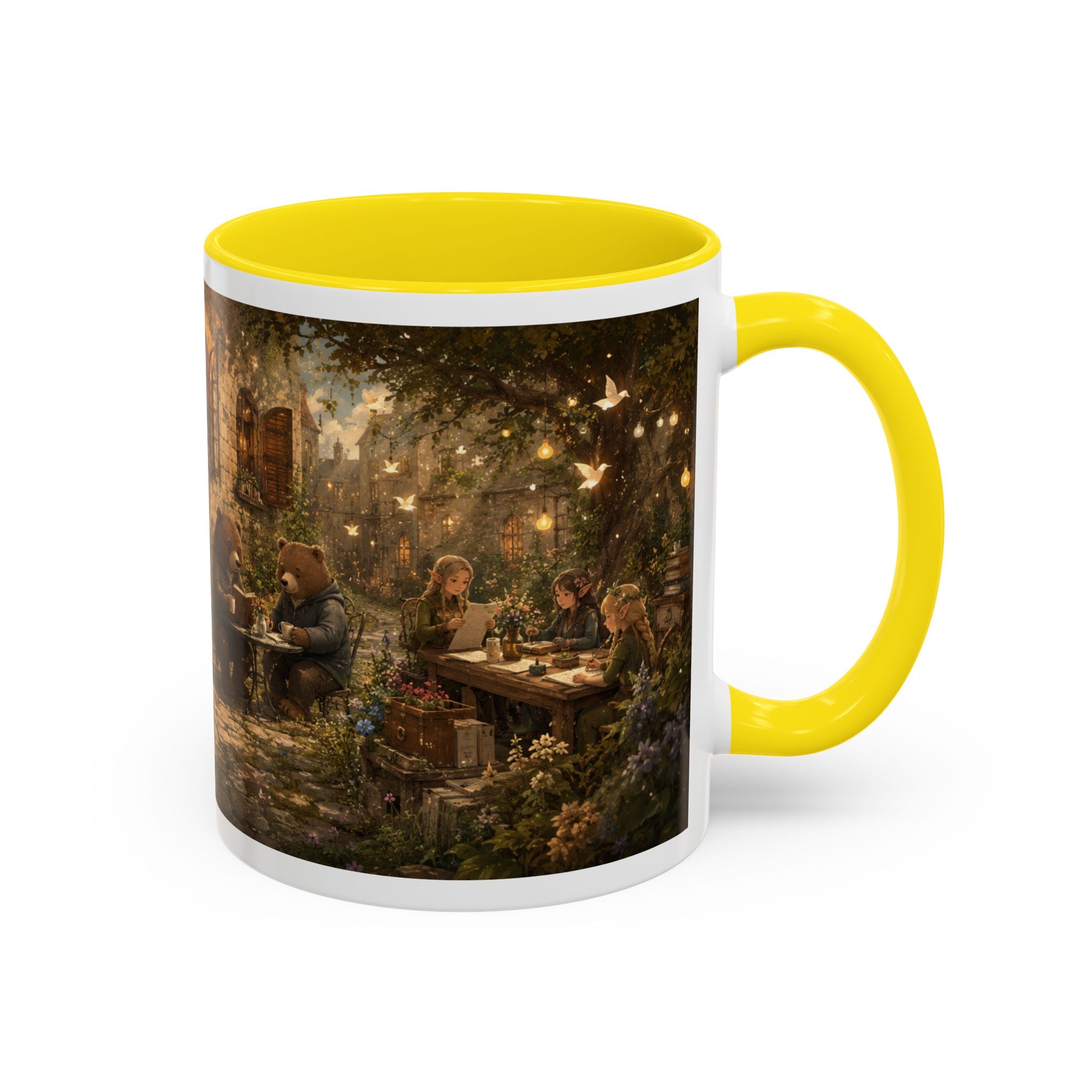 Whimsical Woodland Café Accent Coffee Mug — Cozy Fairy Tale Scene (11/15oz)