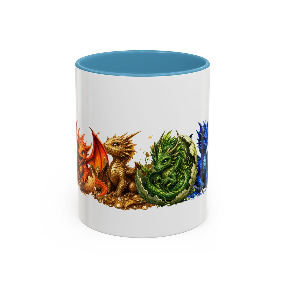 Dragon Element Accent Coffee Mug — Colorful Baby Dragon Lineup (11/15oz)