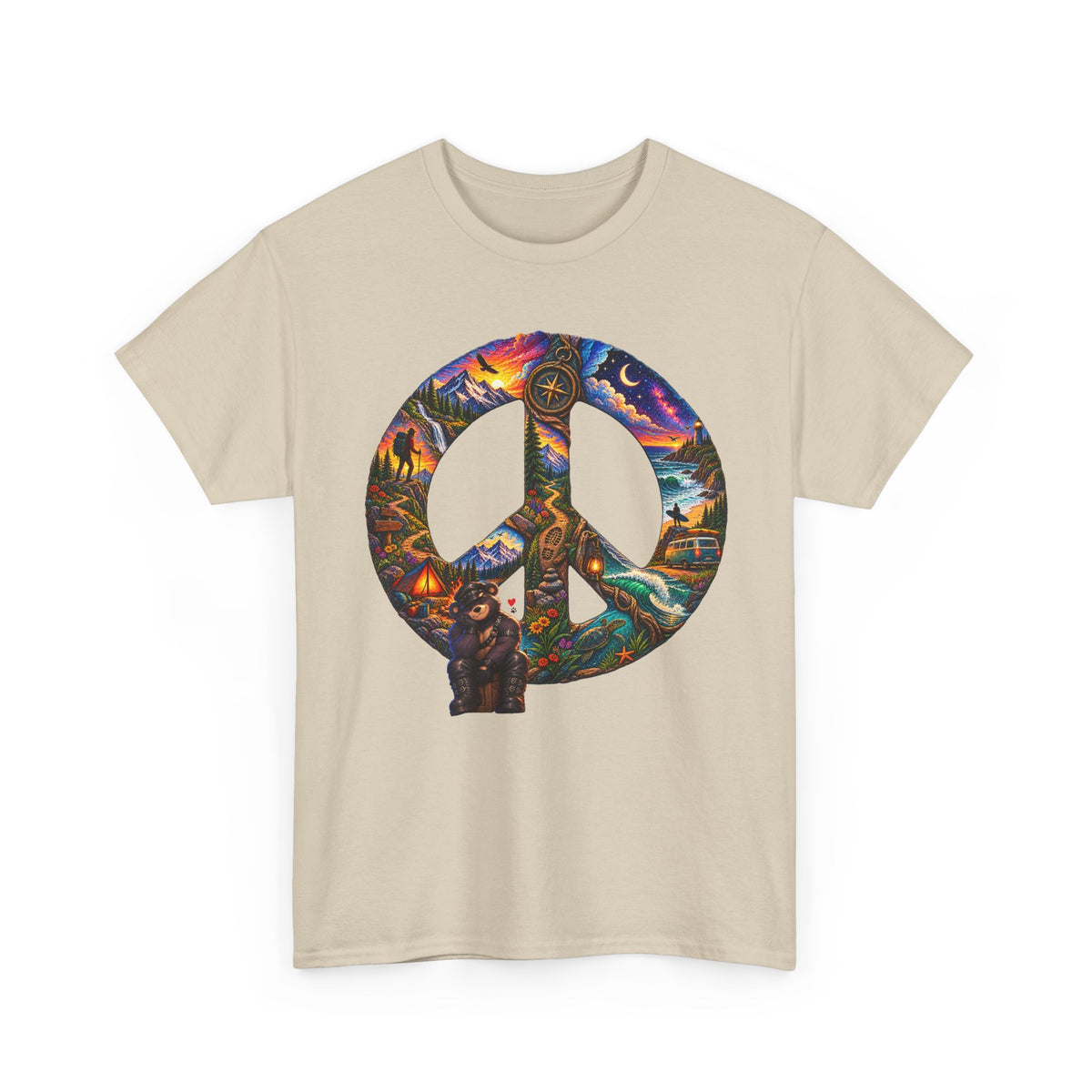 Peace Sign T‑Shirt — Psychedelic Nature Peace Symbol Tee