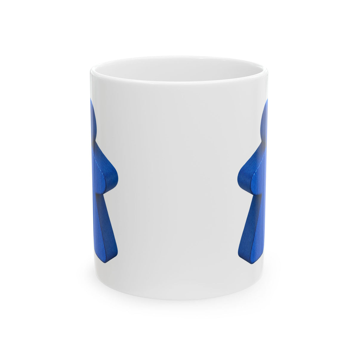 Blue Face Profile Ceramic Mug — Minimalist Abstract Art Coffee Cup (11oz, 15oz)