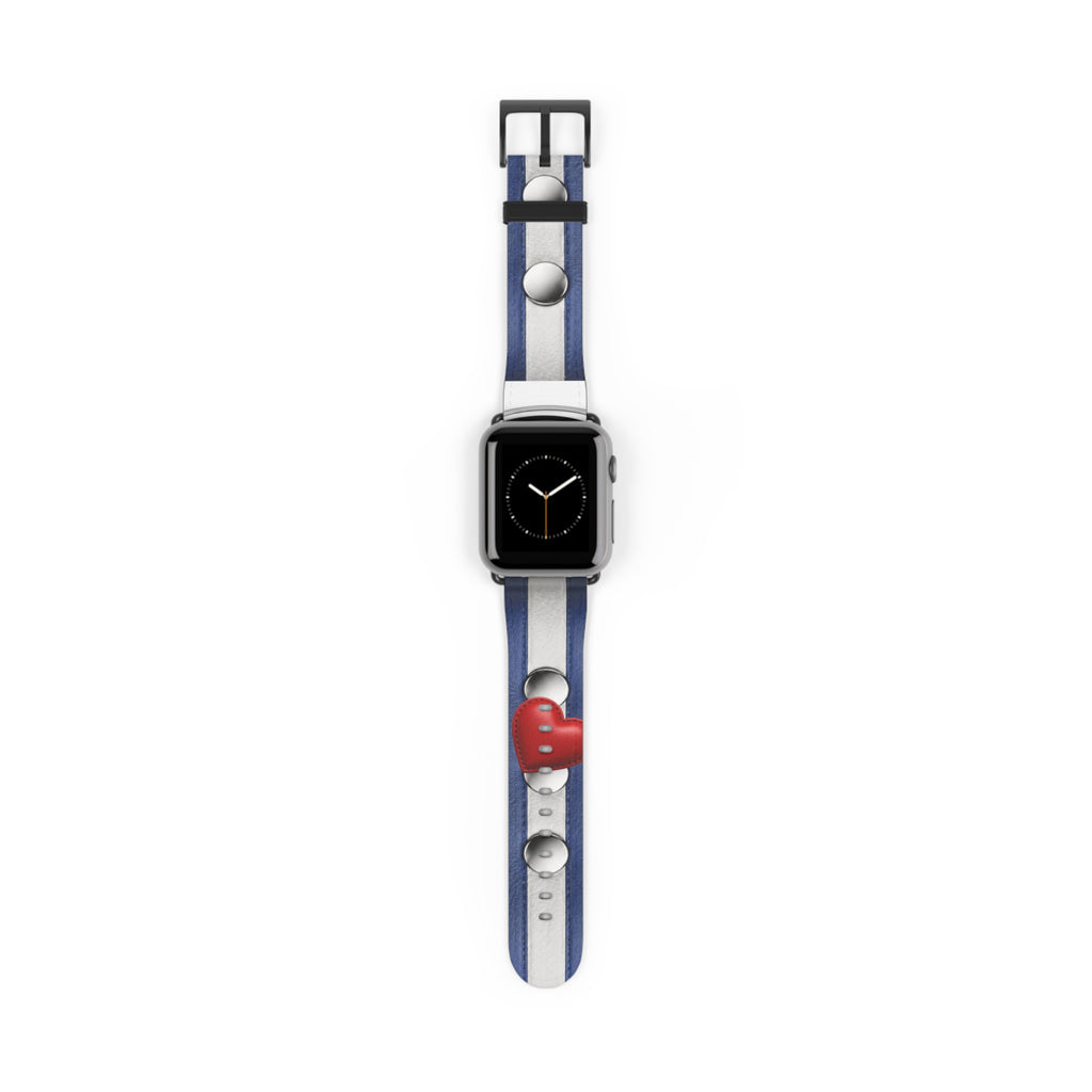 Watch Band — Blue Stripes with Water Droplets Smartwatch Band