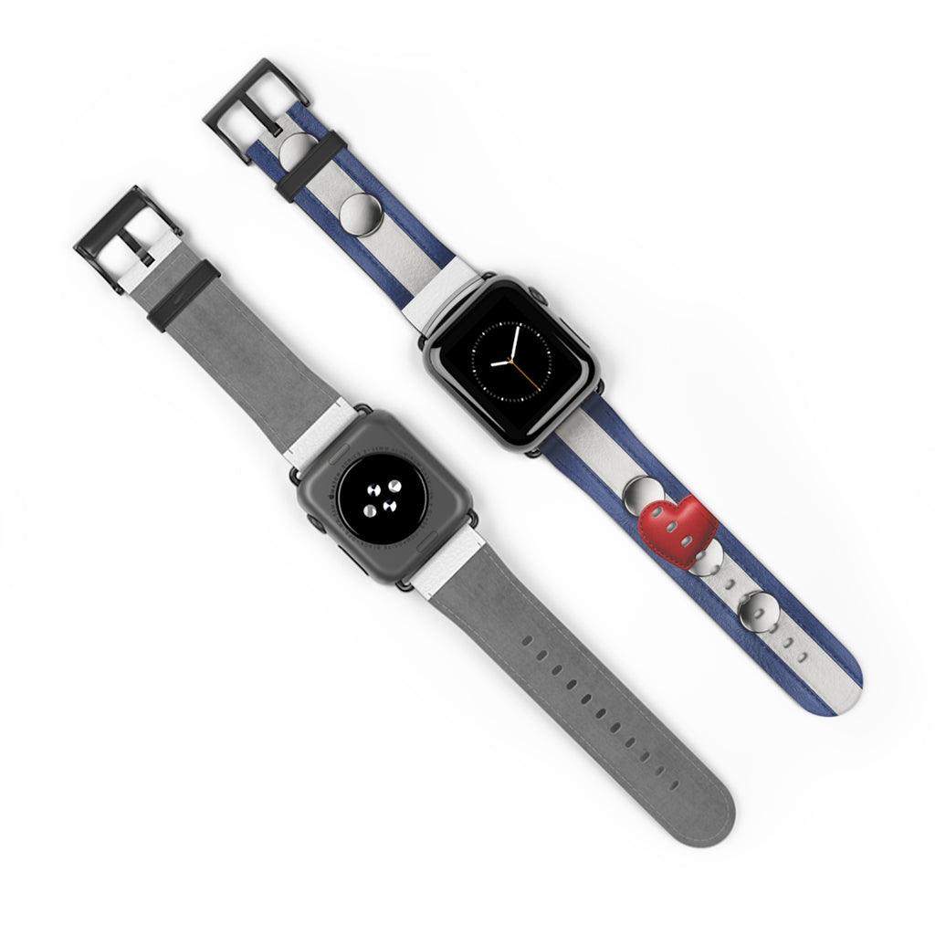 Watch Band — Blue Stripes with Water Droplets Smartwatch Band