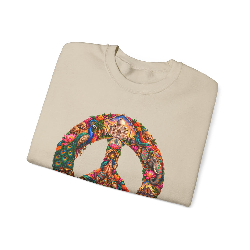 Floral Peace Sign Crewneck Sweatshirt — Psychedelic Hippie Vibe