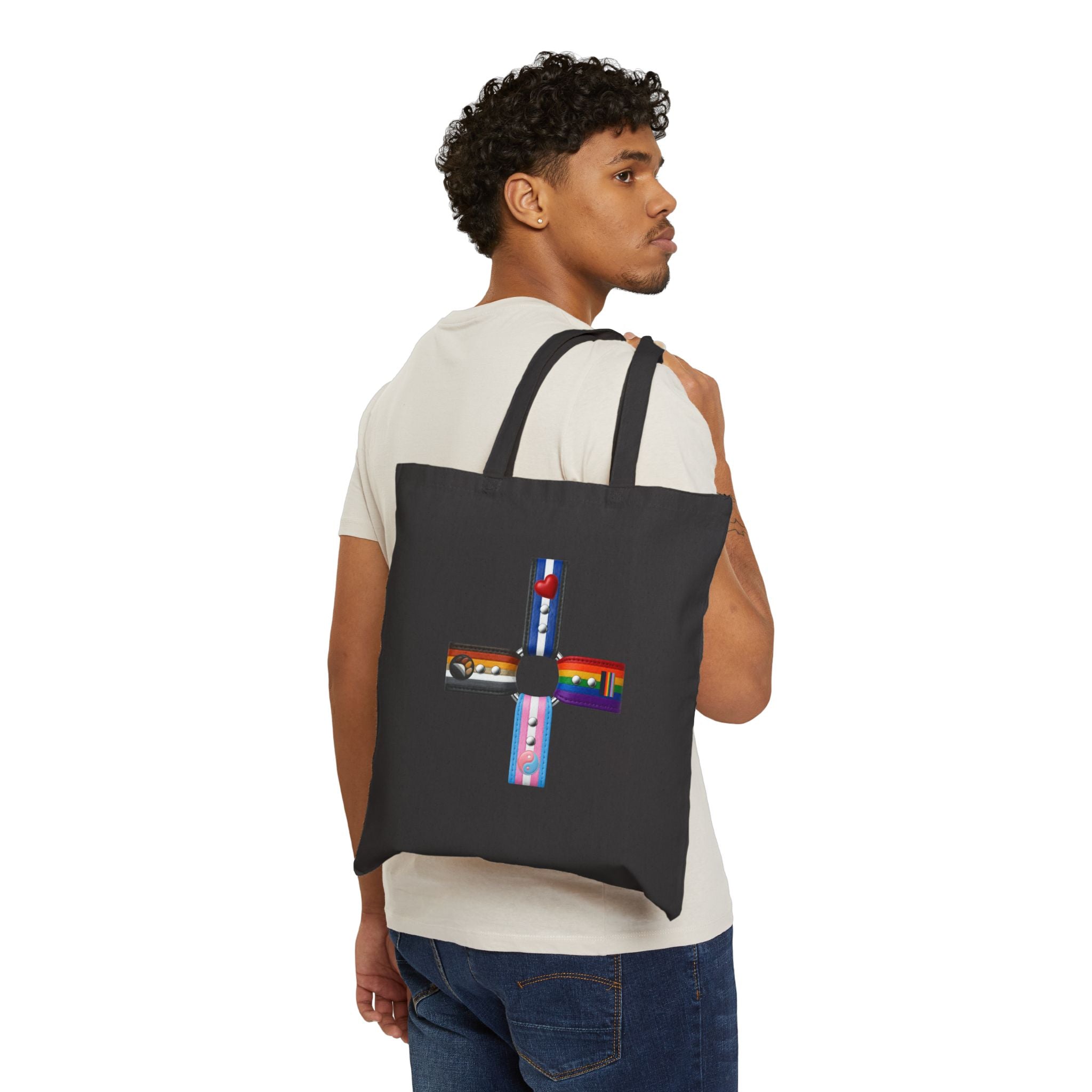Canvas Tote Bag — Colorful Cross Collage Tote