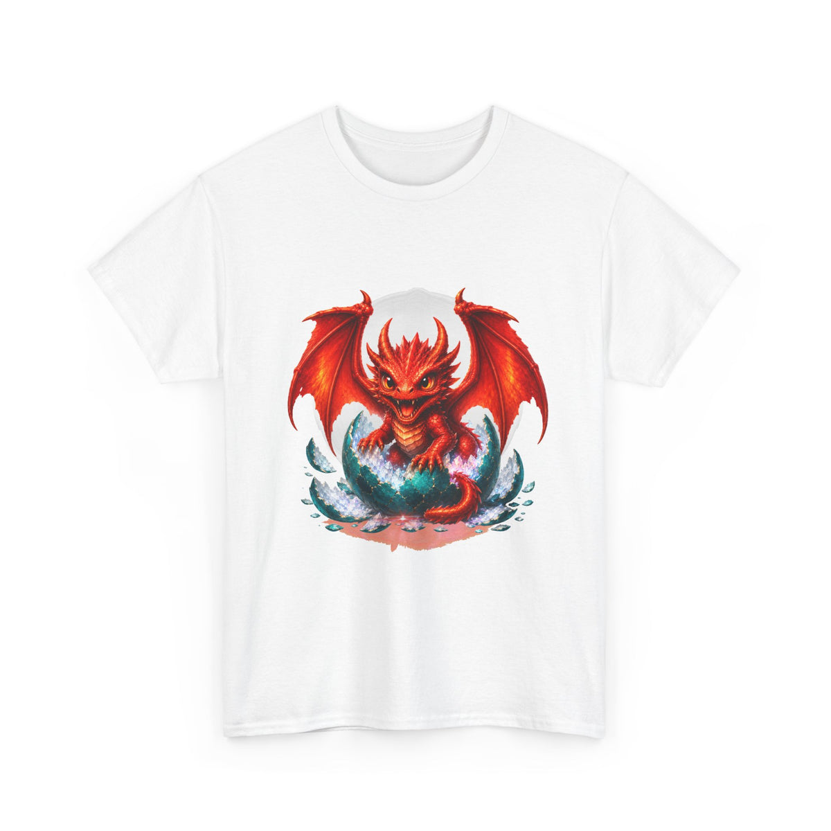 Dragon Hatchling T-Shirt — Cute Red Dragon Hatching Design