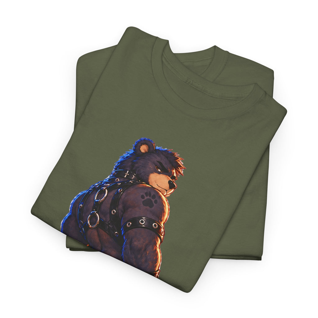 Bear Biker Graphic Tee — Retro Leather Jacket Motorcycle Bear T‑Shirt Furry fun