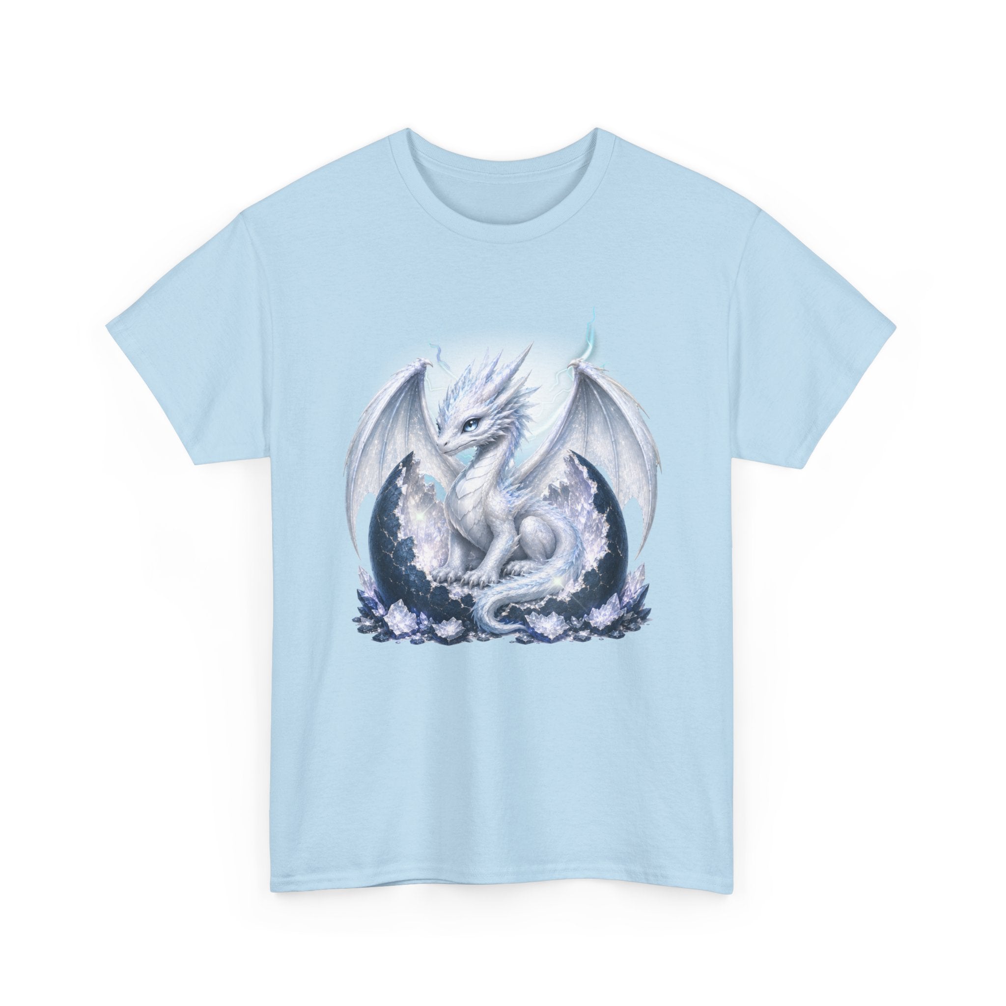 White Ice Dragon T-Shirt — Fantasy Dragon Tee for Fans & Cosplay