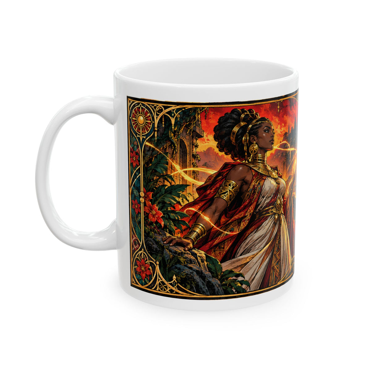 Afrocentric Coffee Mug – Black Art Mug with Empowering African American Artwork – Melanin Gift – Black Culture Home Decor