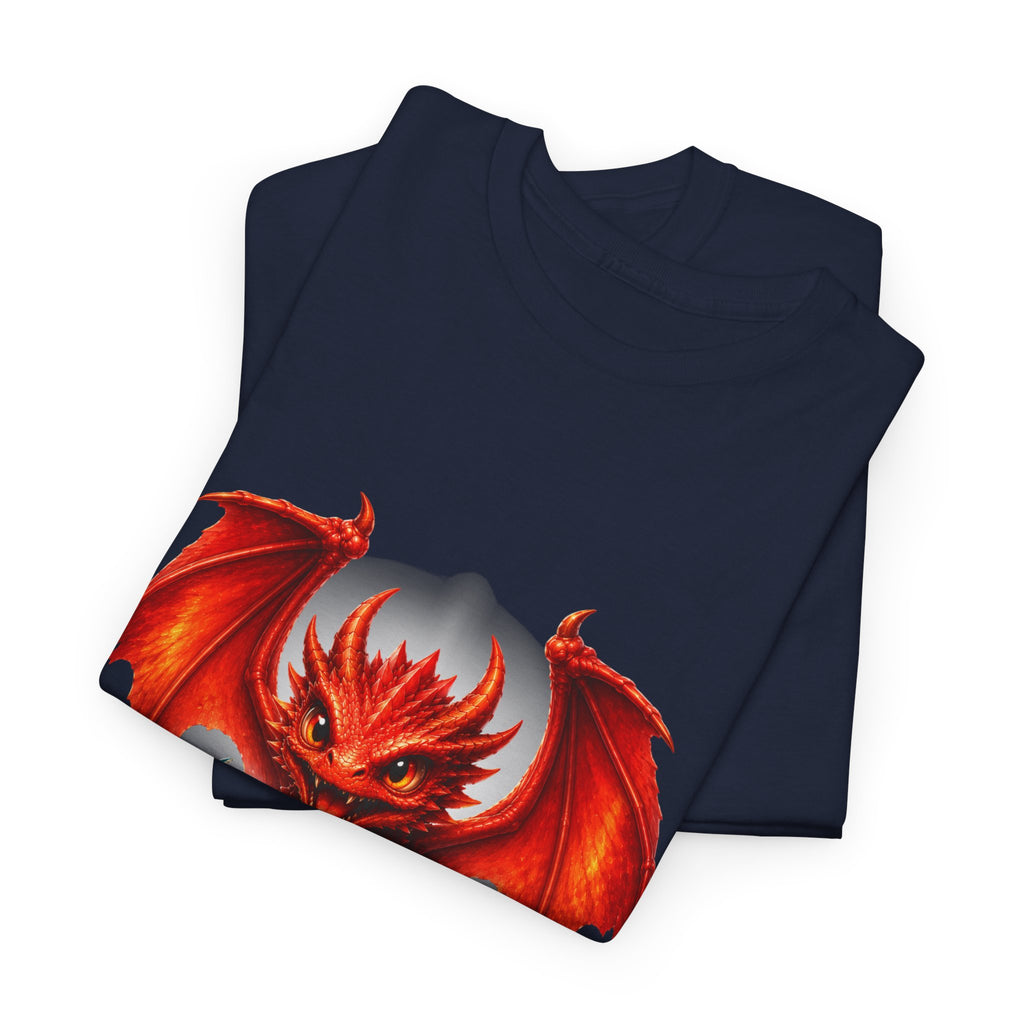 Dragon Hatchling T-Shirt — Cute Red Dragon Hatching Design