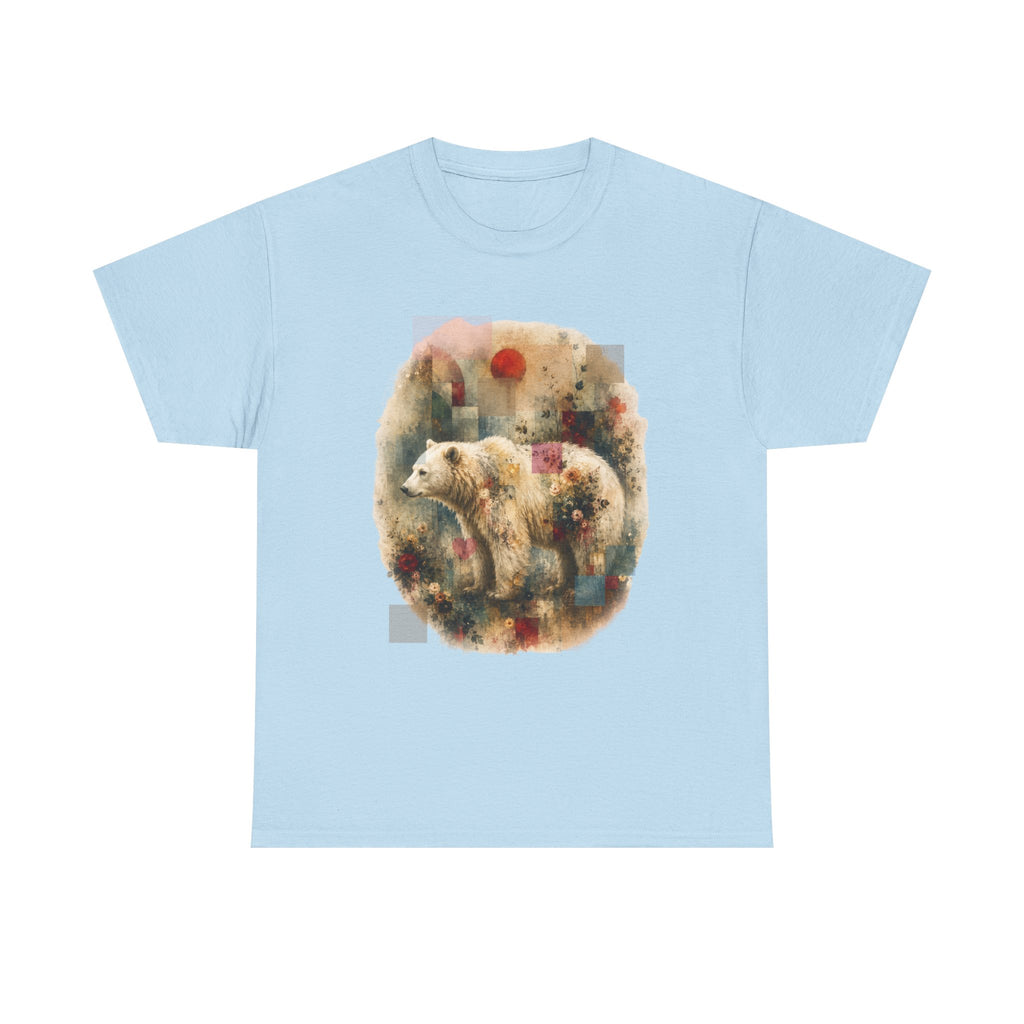 Polar Bear Floral Tee — Watercolor Wildlife Graphic T-Shirt