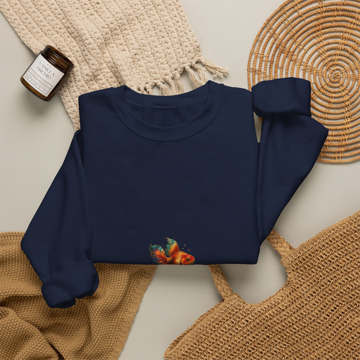 Autumn Fox Crewneck Sweatshirt — Watercolor Fox Graphic