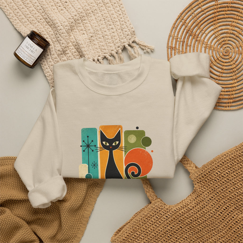 Meowdel Citizen Sweatshirt — Retro Cat Graphic Crewneck
