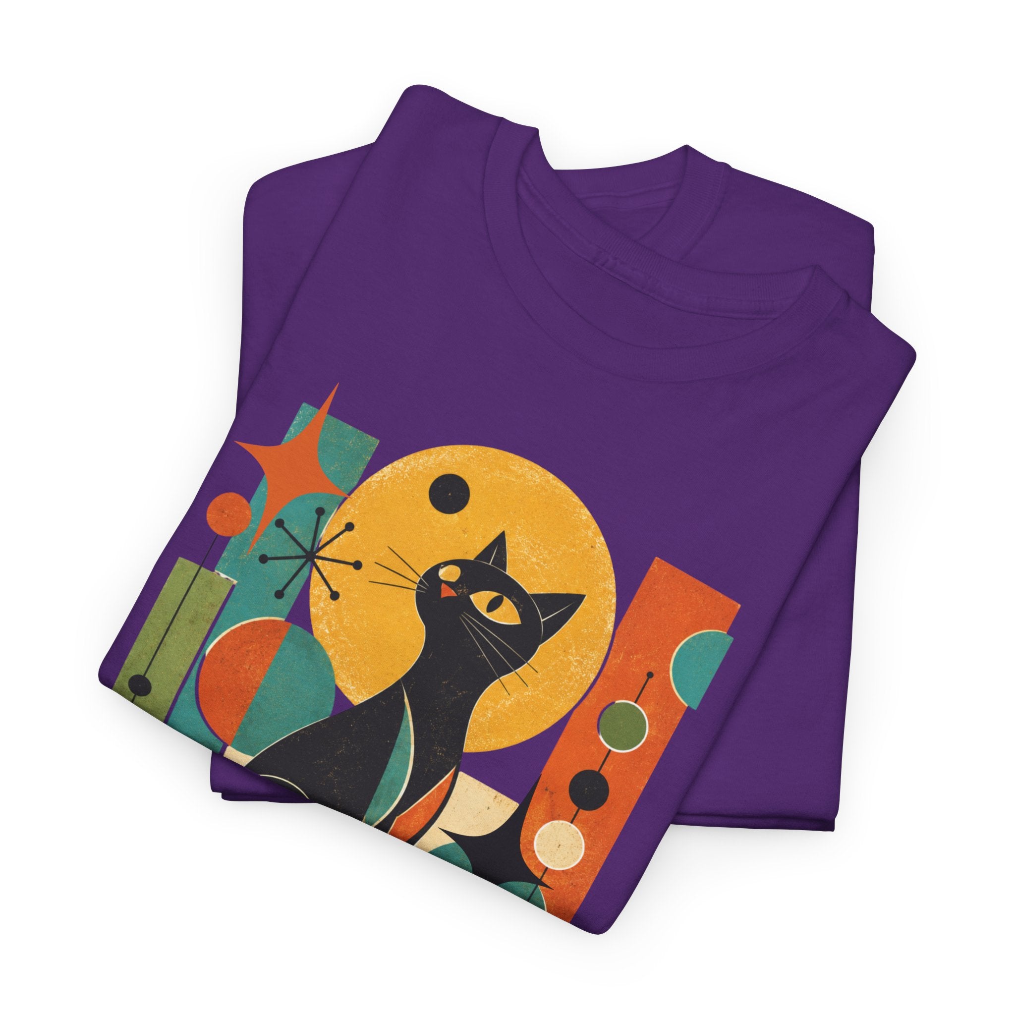 Paws and Reflect Cat T-Shirt. Mod Tangentsies Cat. Mood cat T-shirt