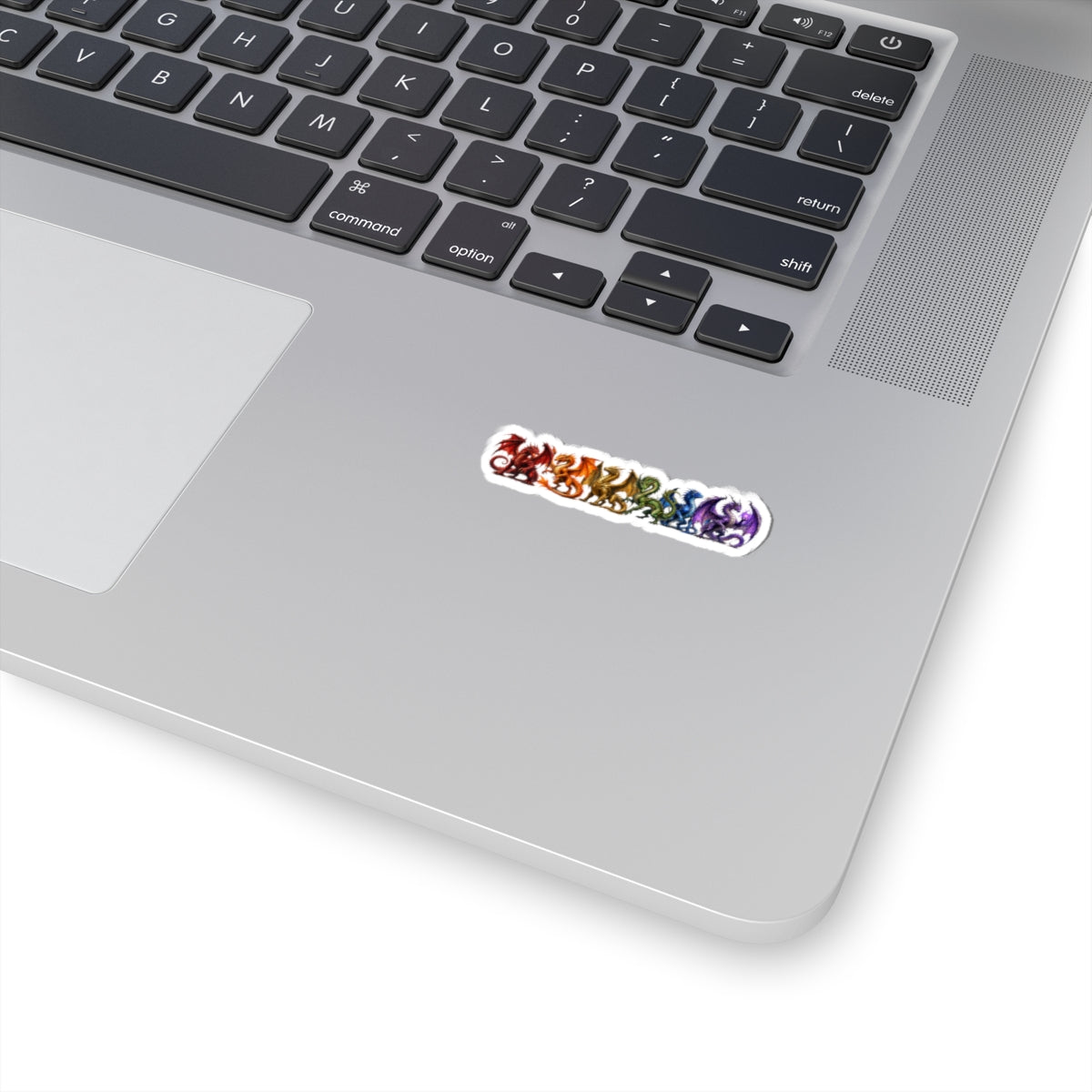 Rainbow Dragon Kiss-Cut Sticker — Small Colorful Dragon Lineup for Laptops, Journals & Water Bottles