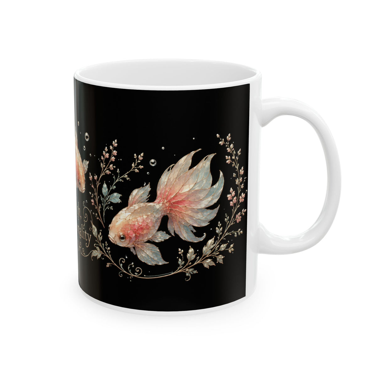 Goldfish Mug — "Little Fish, Big Personality" Ceramic Coffee Cup (11oz & 15oz)