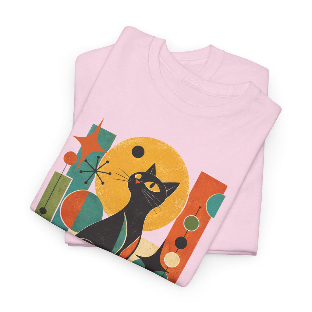 Paws and Reflect Cat T-Shirt. Mod Tangentsies Cat. Mood cat T-shirt