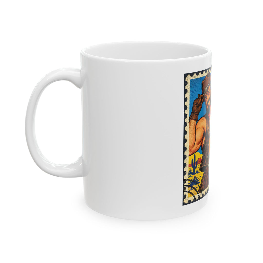 Retro ‘Ride Proud’ Cowboy Ceramic Mug — Vintage Western Coffee Cup (11oz & 15oz)