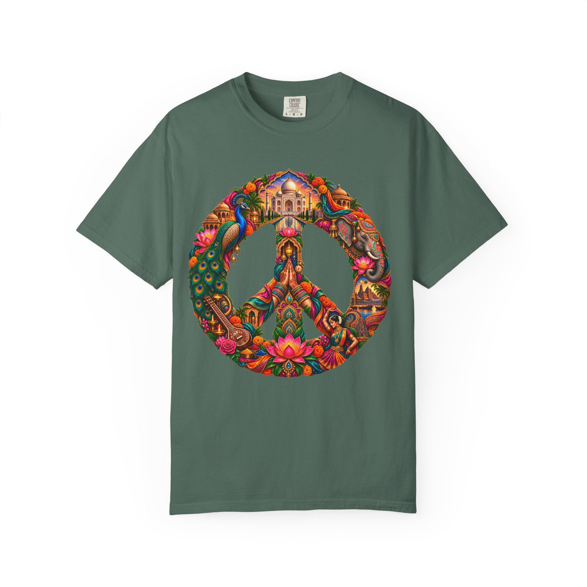 Peace Sign Floral T-Shirt — Colorful Boho Hippie Graphic Tee
