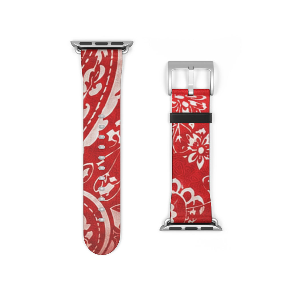 Red Bandana Pattern Watch Band — Hanky Code Style