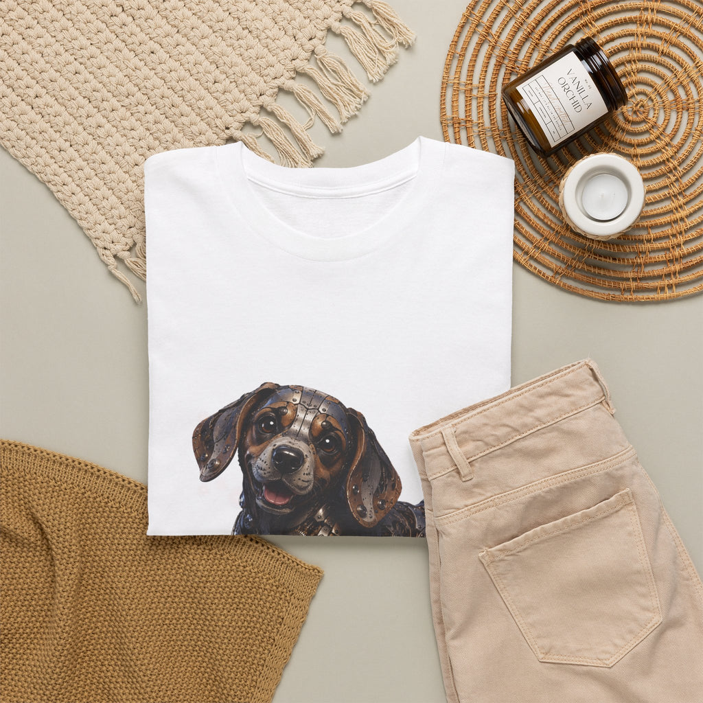 Steampunk Beagle Puppy T-Shirt — "Life is Ruff, but I'm cute." Cute Wiener Dog Tee. Beagle lovers best gift.