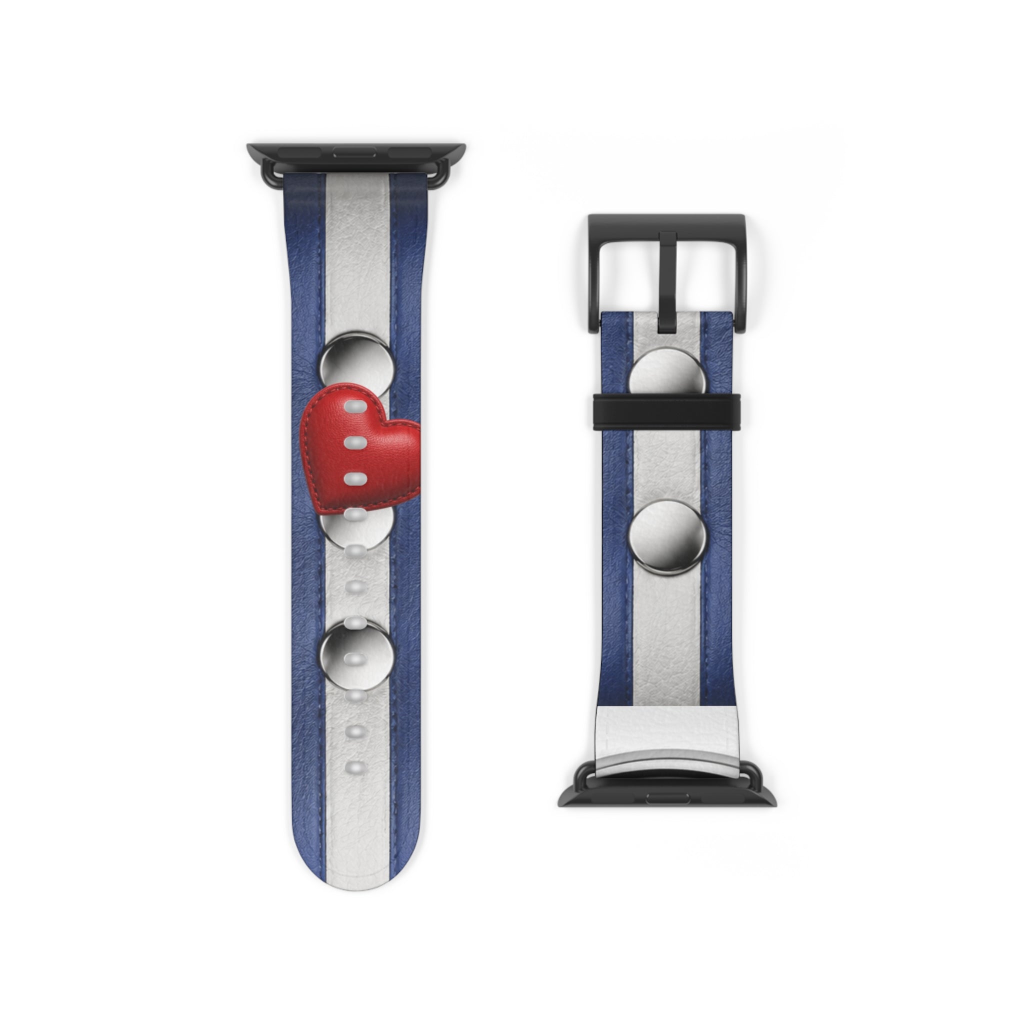 Watch Band — Blue Stripes with Water Droplets Smartwatch Band