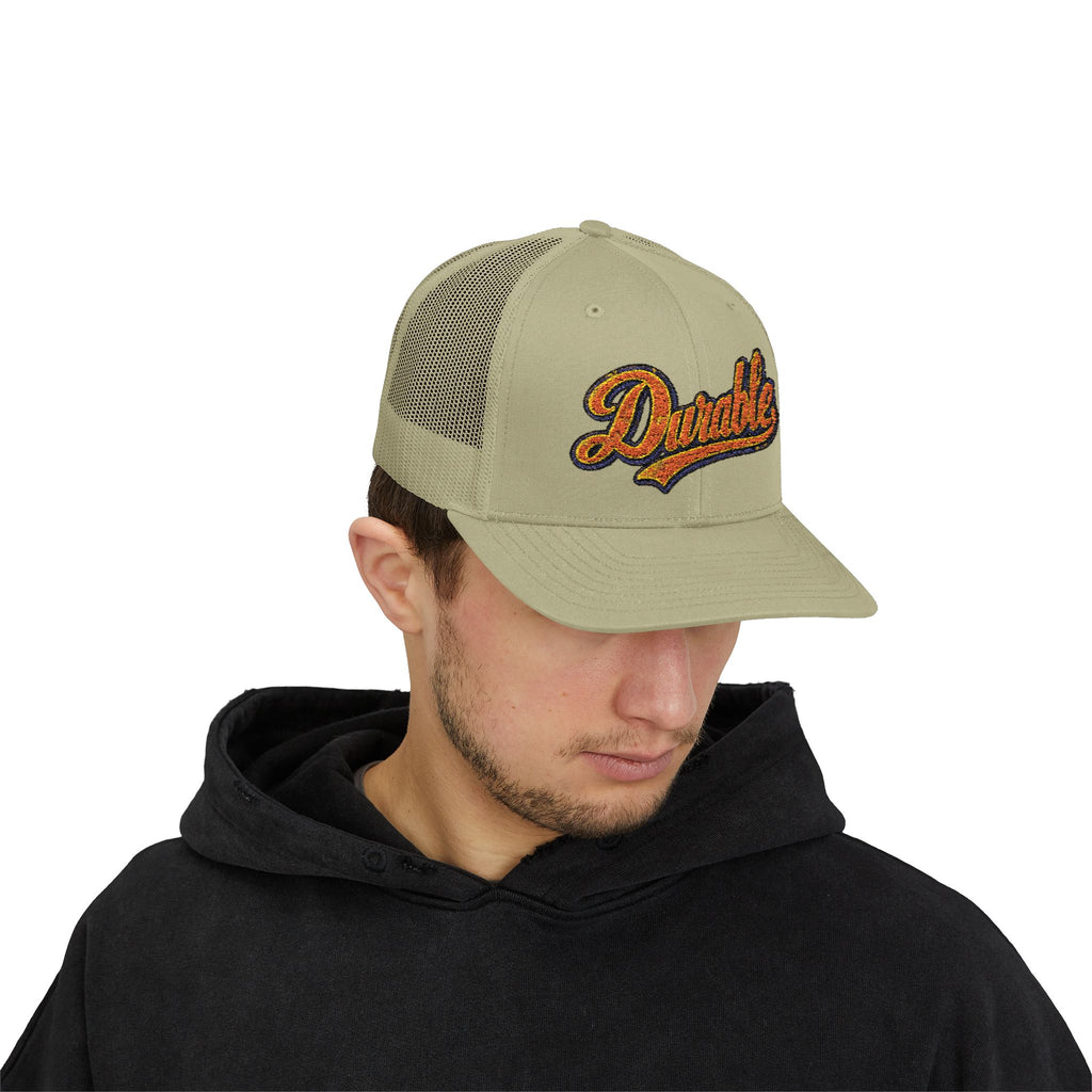Durable Retro Script Snapback Trucker Cap