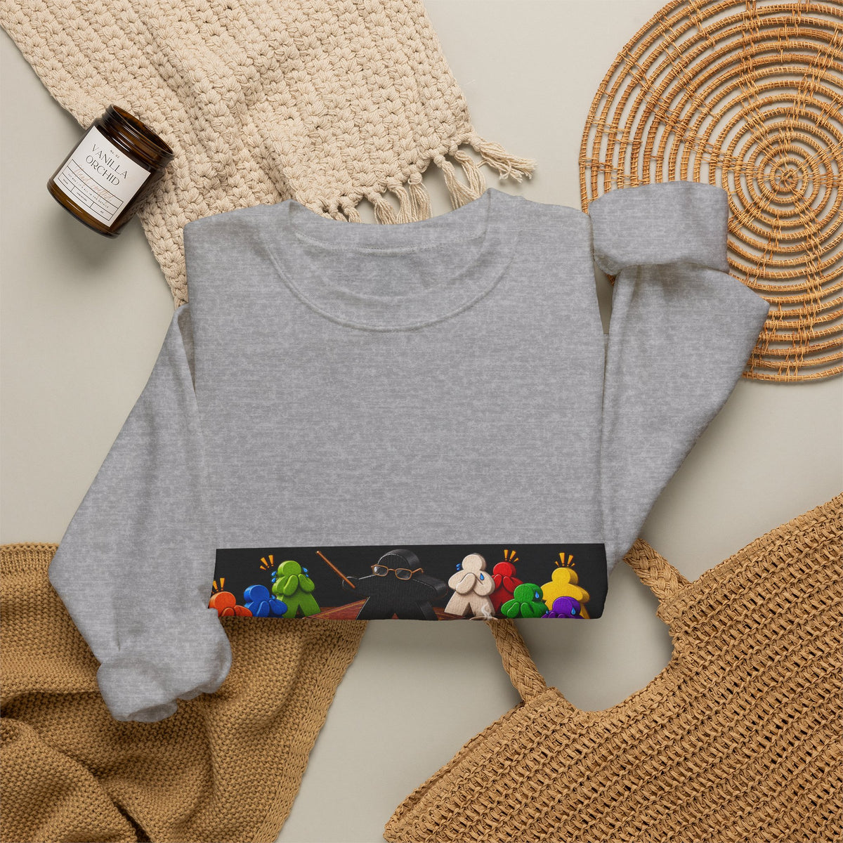 Crewneck Sweatshirt — "I Read the Rules, Fear Me" Among Us Gaming Graphic