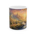 Fantasy Fairyland Ceramic Mug — Enchanted Sunrise Woodland Scene (11oz & 15oz)