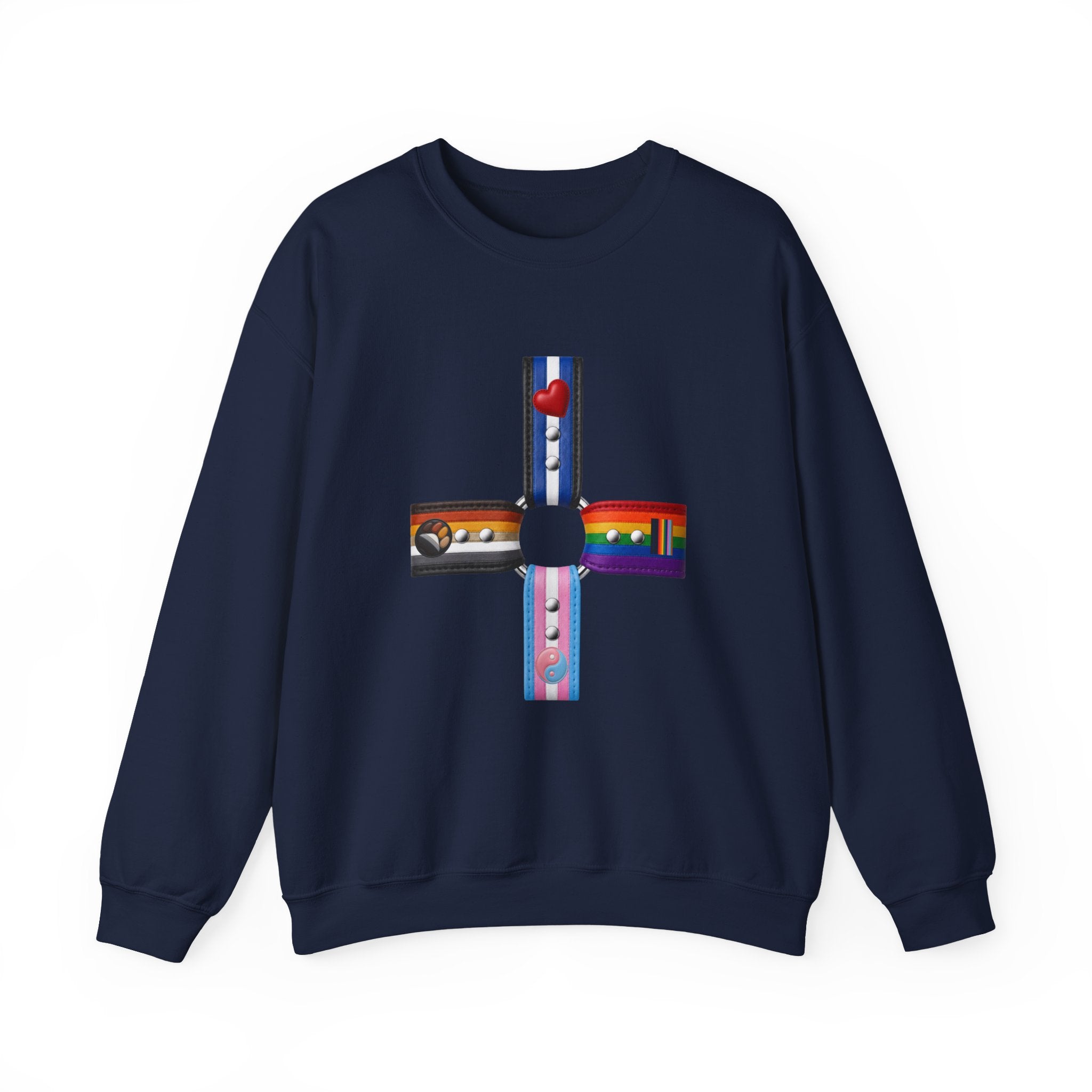 Plus Sign Pride Sweatshirt — LGBTQ+ Flags Graphic Crewneck