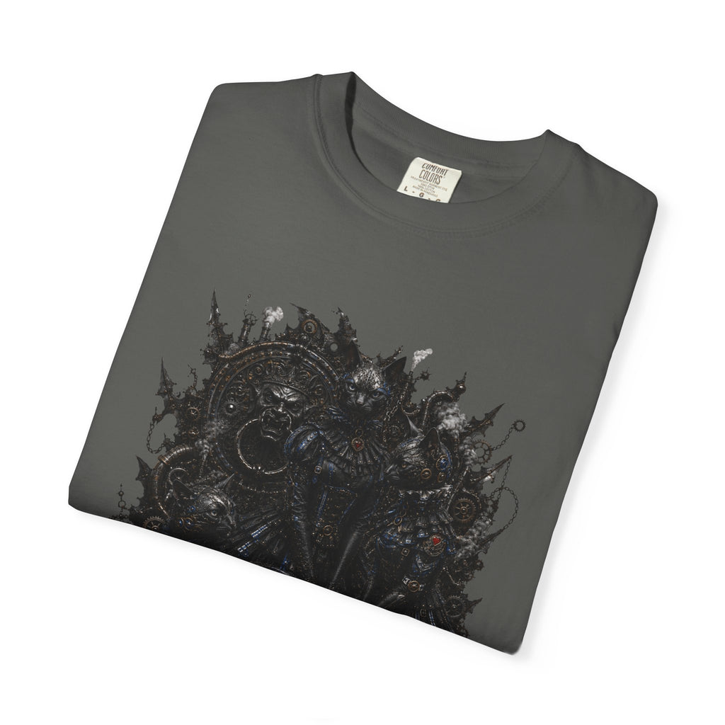 Floral Noir Graphic T-Shirt. Temple Cats. Cat people shirt. IYKYK shirt. Black cats. Steampunk cats shirt. Gothis Cats t-shirt.