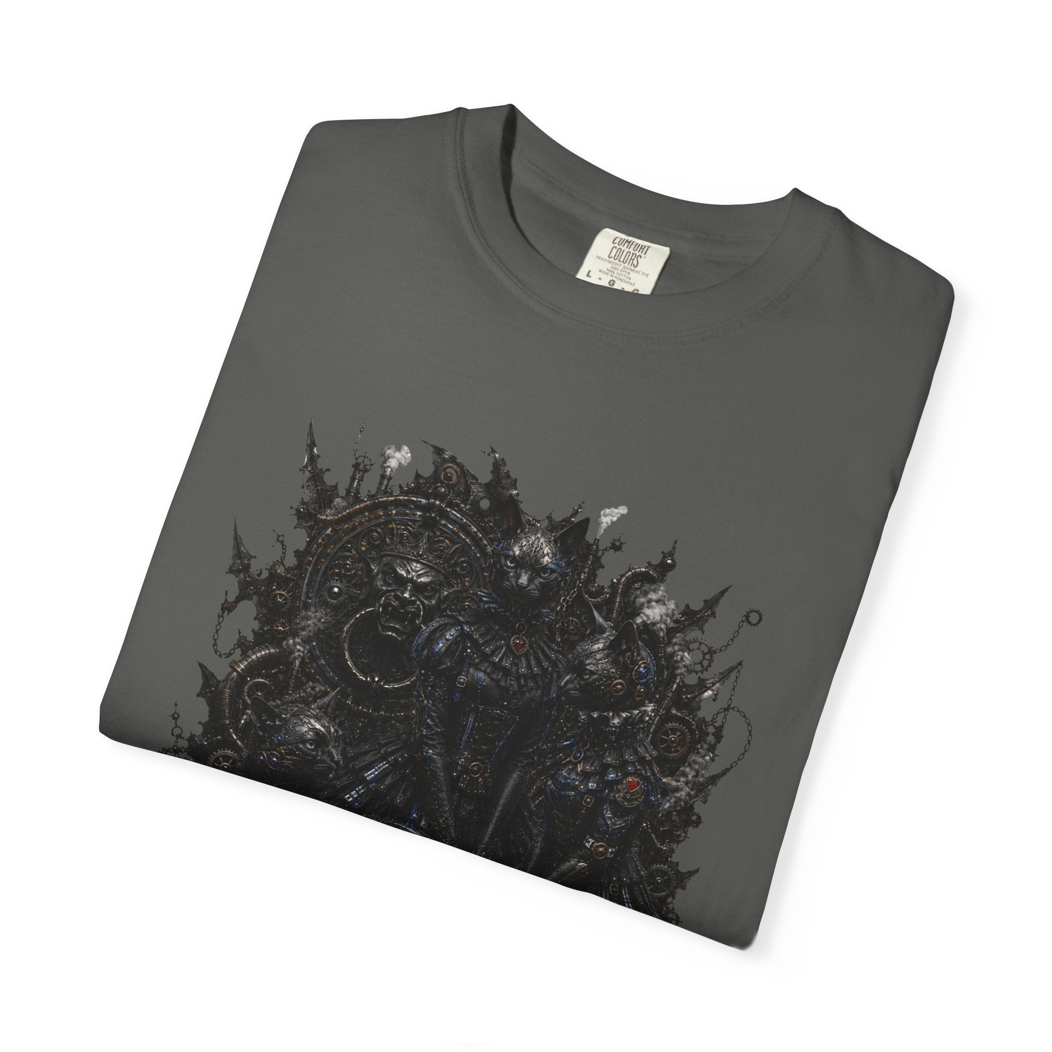 Floral Noir Graphic T-Shirt. Temple Cats. Cat people shirt. IYKYK shirt. Black cats. Steampunk cats shirt. Gothis Cats t-shirt.