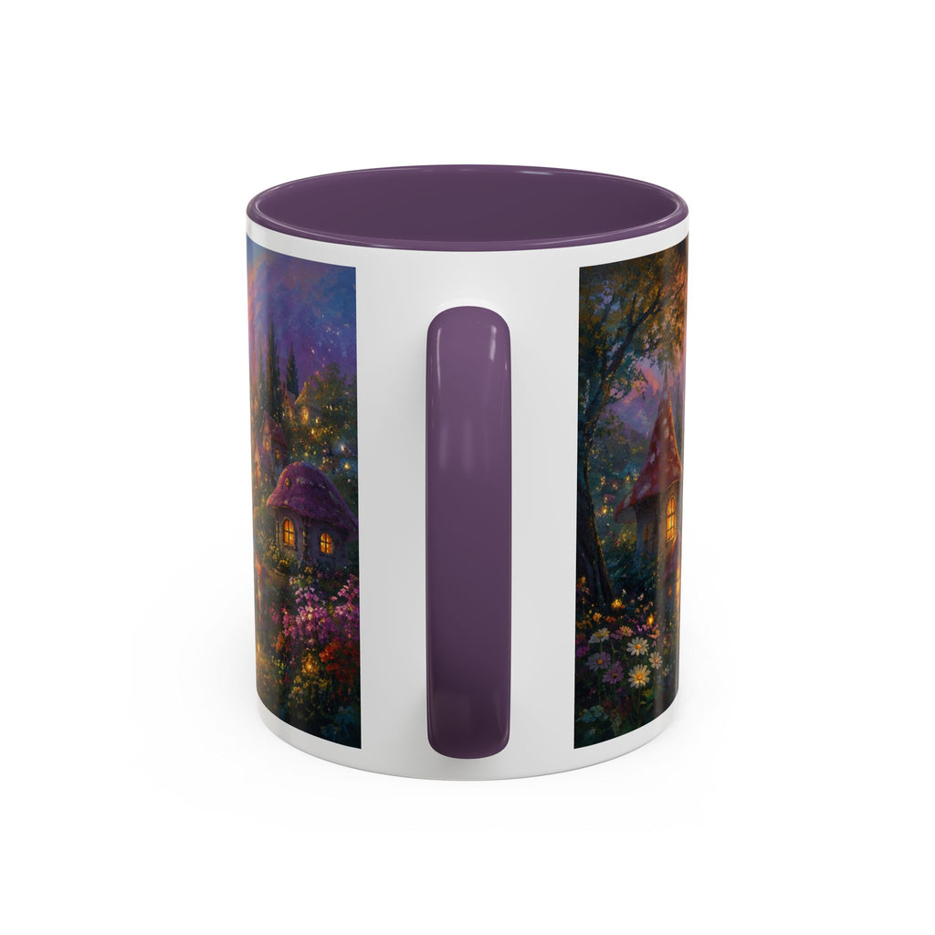 Fantasy Sunset Coffee Mug — Whimsical Village Sunrise Art Accent Mug (11/15oz)