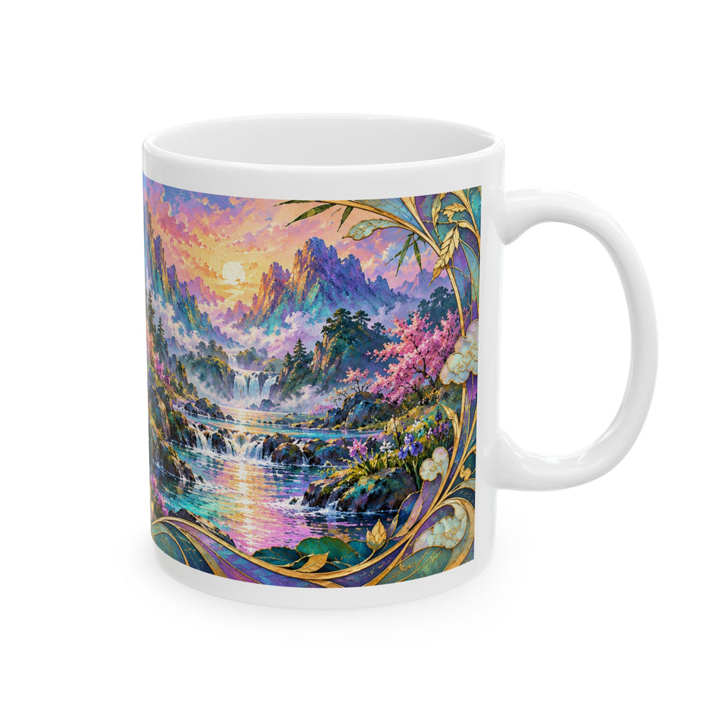 Panda Mug – Asian-Inspired Art Nouveau Panda Bear Coffee Cup, Bamboo Nature Gift
