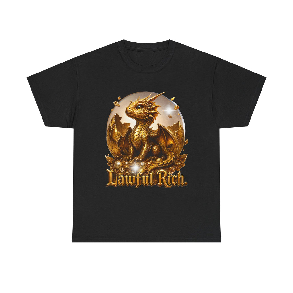 T-Shirt — "Lawful Rich" Gold Dragon Graphic Tee