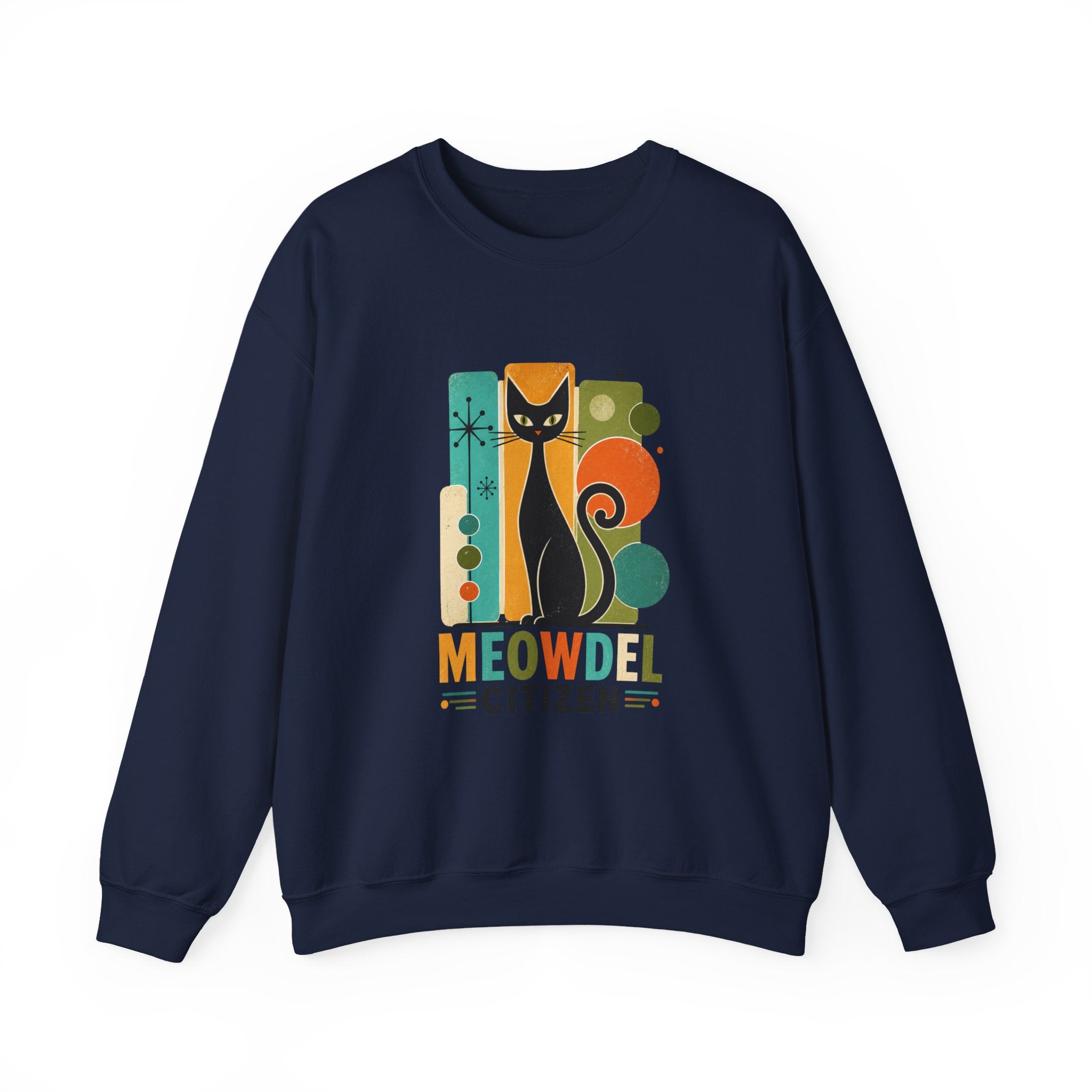 Meowdel Citizen Sweatshirt — Retro Cat Graphic Crewneck