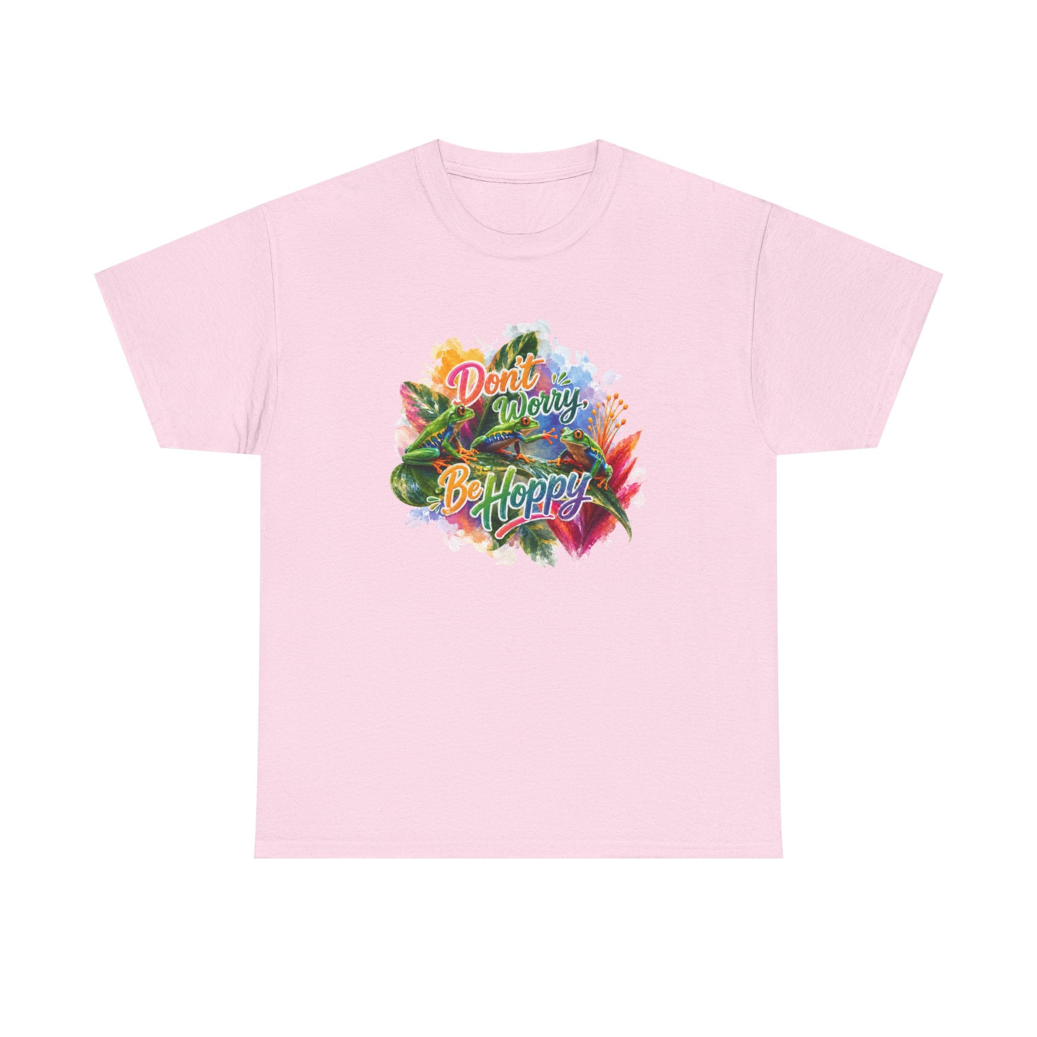 T-Shirt — "Don't Worry Be Hoppy" Tropical Frog Graphic Tee