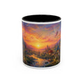 Fantasy Sunset Coffee Mug — Whimsical Village Sunrise Art Accent Mug (11/15oz)