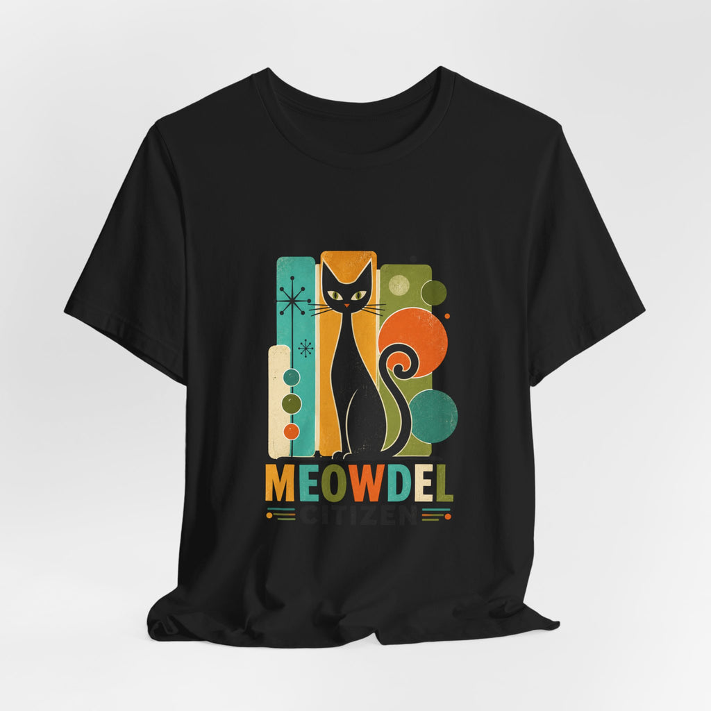 Meowdel Citizen Cat T-Shirt — Retro Mid-Century Cat Graphic Tee