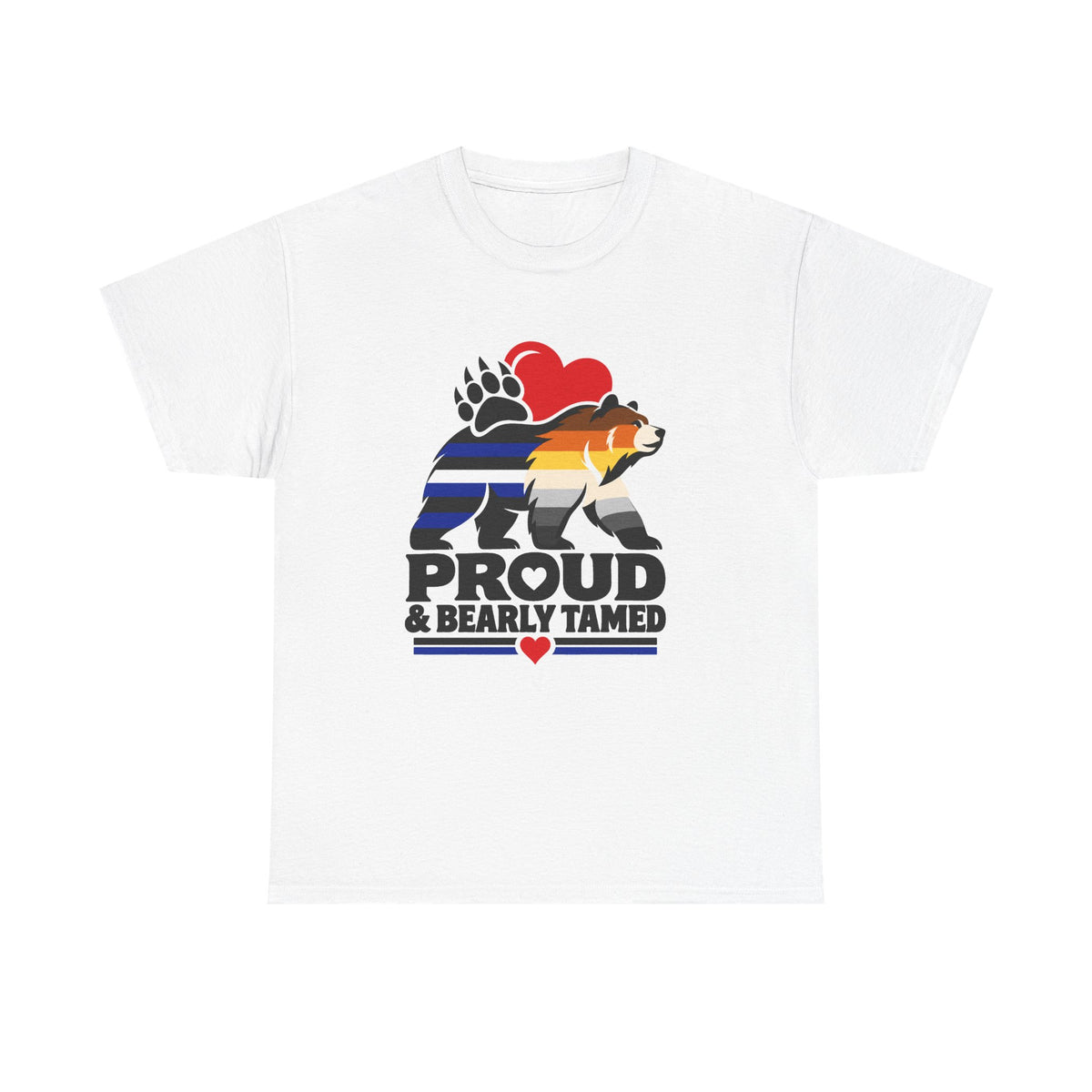 Proud & Bearly Tamed Bear T-Shirt. Men's Leather and bear pride shirt.