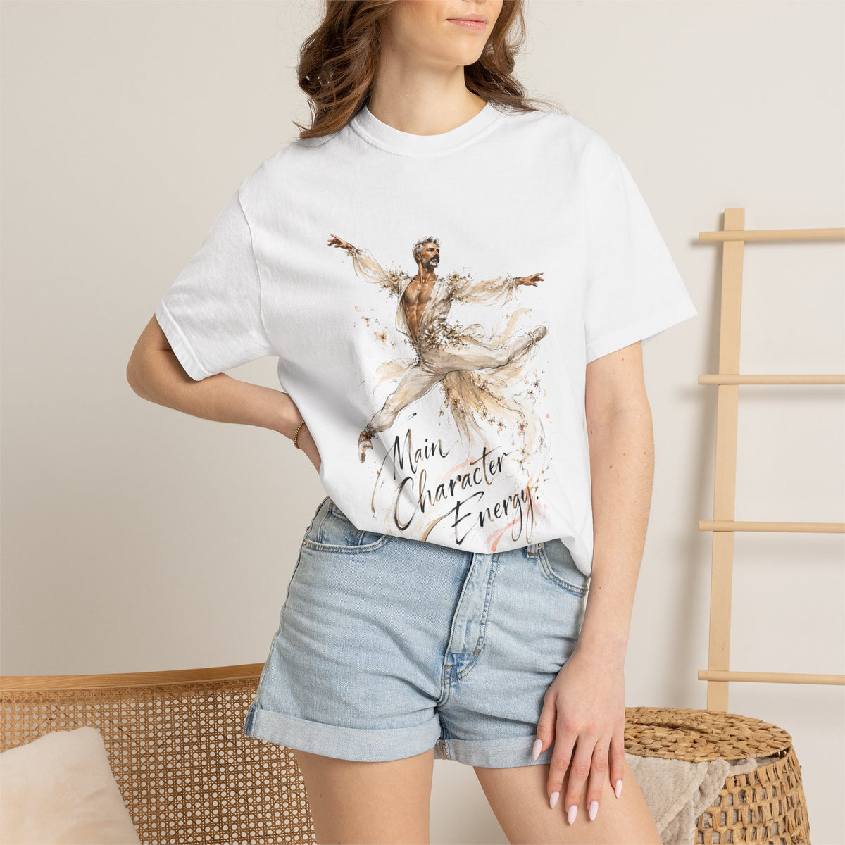 Ballet Dancer Watercolor T-Shirt — "Main Character Energy" Graphic Tee