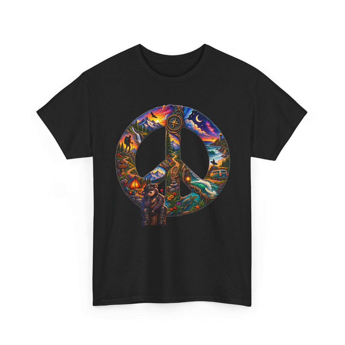 Peace Sign T‑Shirt — Psychedelic Nature Peace Symbol Tee